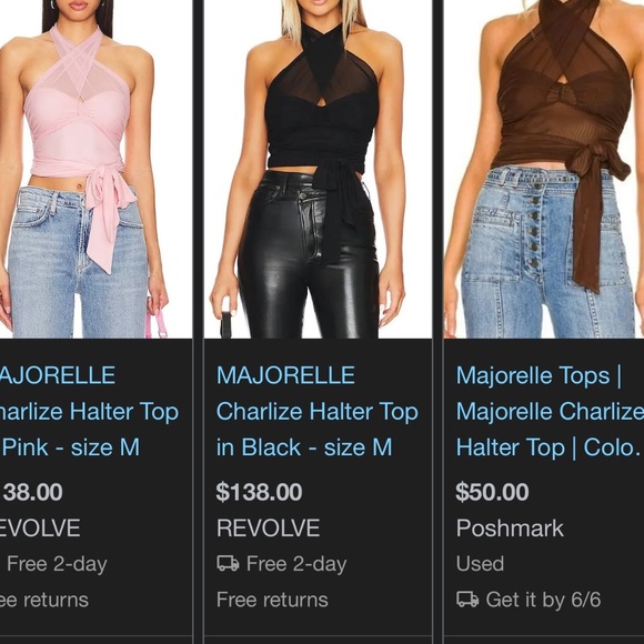 Majorelle Charlize halter top size S brown - Picture 3 of 6